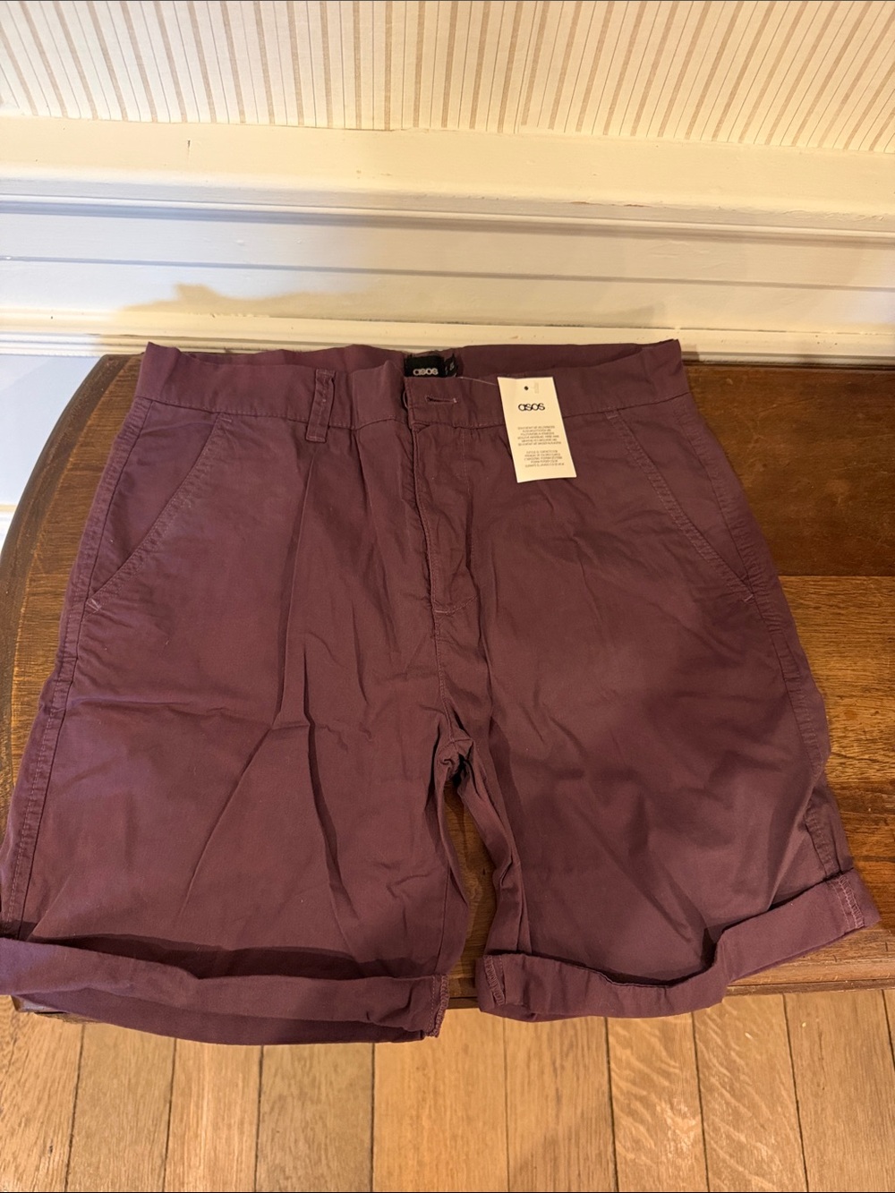 ASOS Women’s Plum Flat Front Chino Shorts